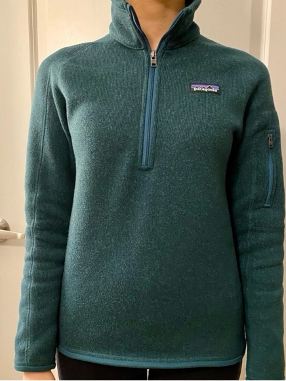 Patagonia Teal Green Half-Zip Fleece better sweater Pullover size medium
